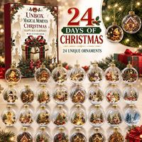 Calendrier de l'Avent de Noël avec peinture diamant, 24 jours, ornements en acrylique, boîte mystère DIY, artisanat, vente en gros, fourniture en vrac, cadeau
