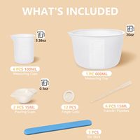 Kit d'outils de mesure en silicone pour résine, fournitures réutilisables pour la résine, bâtonnets de mélange, pipettes, gobelets pour moules, fabrication de bijoux