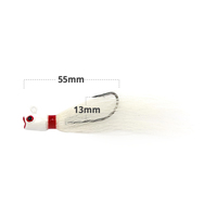 SEASKY 14g Leurre Popper Coulant à Tête Plombée en Fourrure Naturelle, Type Bucktail Artificiel, Pack de 2