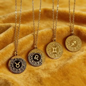 MECYLIFE Joyería Personalizada del Zodiaco, Medallón de Oro de 18K, Collar de Moda para Mujer, 12 Signos del Zodiaco, Colgante de Horóscopo - Product Image 2