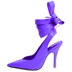 Sandales d'été sexy à talons aiguilles souples et antidérapantes, à lacets, à talon ouvert, pour femmes, couleur unie, grande taille 43 - Product Image 3