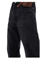 Jeans droits taille haute pour hommes, coupe slim, effet vieilli, denim rigide de qualité supérieure, vente en gros, faible MOQ, services OEM ODM
