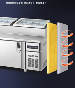 Comptoir réfrigéré en acier inoxydable à double température pour la préparation de pizzas, salades et sandwichs, design personnalisable - Product Image 6