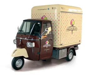 Vente chaude en plein air personnalisé entièrement équipé Snack Street cuisine chariot de nourriture Europe personnalisé APE tricycle chariot de nourriture