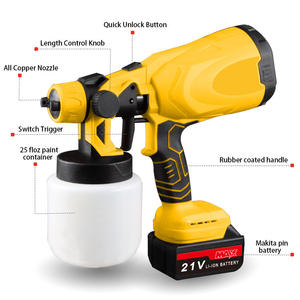 Pistola de pulverización de iones de litio de 21V con batería, pulverizador de pintura de alta presión con capacidad de 1 litro para uso en jardín y hogar. - Product Image 2