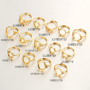 믹스 스타일 무딘 광택 매트 마무리 골드 세미 제조 완료 수제 DIY 반지 찾기 기본 홀더 저렴한 도매 - Product Image 5