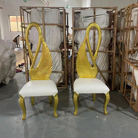 Vente en gros de chaises de luxe en bois à dossier haut en forme de cygne pour mariage à une place