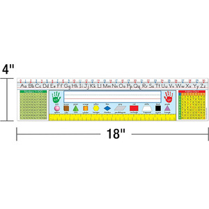 Règle de bureau pour enfants avec chiffres et formes de l'alphabet, règle droite en plastique de 30 cm pour l'apprentissage scolaire et l'utilisation en classe - Product Image 4