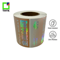 Etiqueta de protección de vidrio Low-E THYK Ghost-Free, pH neutro, resistente al aceite, con código de barras, para sistemas de fregado horizontal, 100x80mm, PVC, 1000/rollo