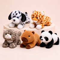 Peluche animale en position allongée, 32''34cm, compagnon de bureau en peluche pour cadeaux d'anniversaire et de bureau