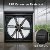 Ventilateur d'extraction en PRV résistant à la corrosion avec 6 pales en alliage et moteur BLDC pour bâtiments d'élevage