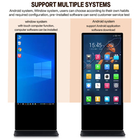 Pantalla de publicidad LCD para interiores de 55 pulgadas Pantalla de medios de quiosco con programa de marketing de afiliados Instalación de piso Señalización digital