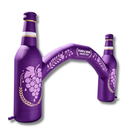 Arche gonflable publicitaire extérieure en forme de bouteille de vin – Arche gonflable pour magasin de vin, club, salon professionnel, festival, marketing de marque