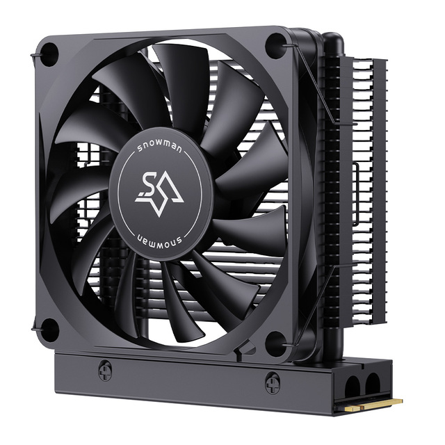 SNOWMAN New M.2 2280 NVMe SSD Heatsink Dual Heat Pipes PWM Fan Coole for Gaming Desktop PC Cooling Solution