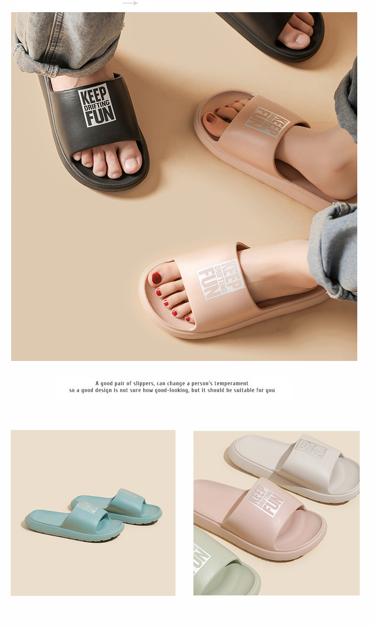 Custom Logo EVA Slides Non-slip Men Slippers Indoor Women Bathroom Slippers