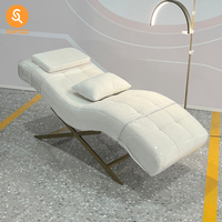 Lit de Salon en Forme de S pour Extensions de Cils, Manucure, Soins du Visage et Microblading