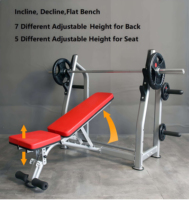 Banc de musculation inclinable et réglable DINUO avec support pour barre et haltères, idéal pour l'entraînement en salle de sport ou à domicile