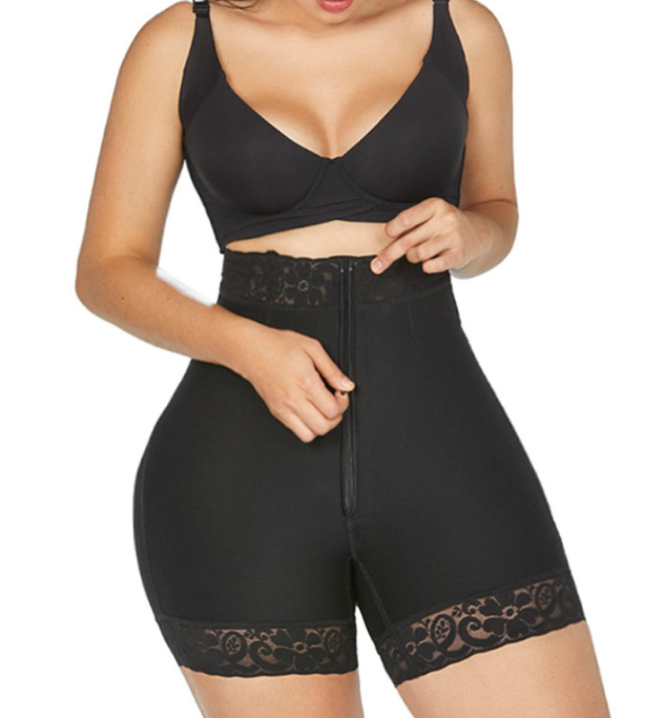 Zipper-Front High-Waist Shapewear Bodysuit (LJK2002): fabric stretch, recovery and seam construction reference