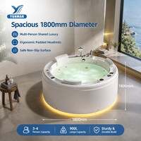 Bain à remous portable rond en acrylique de haute qualité, 3 places, 12 jets, pour intérieur et extérieur