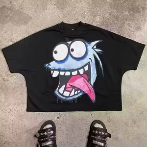 Y2K imprimé graphique Boxy recadrée t-shirts 100% coton t-shirts Streetwear haute qualité luxe hommes T-Shirts - Product Image 5