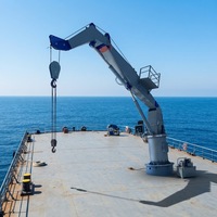 Grue de pont marine à flèche articulée hydraulique 10T, grue sur piédestal certifiée BV pour navires offshore et bateaux de travail