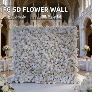 Rouleau de mur de fleurs artificielles 5D de 8*9 pieds pour la décoration de la maison, toile de fond pour Thanksgiving, mariage, événement - Product Image 6