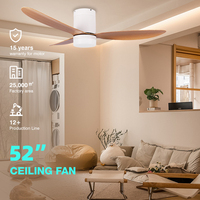 Ventilateur de plafond LED avec lumière Tuya WiFi 42 pouces 3 pales Télécommande Moteur CC Salle à manger Chambre à coucher 6 vitesses réglables