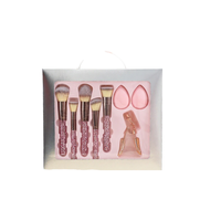 Ensemble de 8 pinceaux de maquillage Glitz and Glam avec strass, style professionnel, vente en gros, pinceaux de maquillage de luxe avec boîte cadeau
