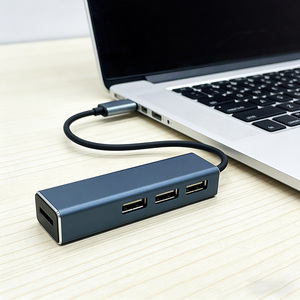 ฮับ USB RJ45 4พอร์ต USB2.0อะแดปเตอร์อีเทอร์เน็ต10/100เมตรอลูมิเนียมอัลลอยด์ CE/FCC ได้รับการรับรองสำหรับแล็ปท็อป - Product Image 4