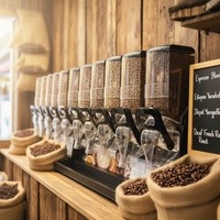 Distributeur de nourriture en vrac hermétique sans BPA pour usine, conteneurs à bonbons, bac à gravité, distributeur de céréales et de grains de café pour présentation en magasin de bonbons