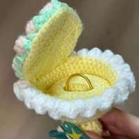 Mini bouquet au crochet fait main créatif, boîte à bagues, porte-clés, cadeau