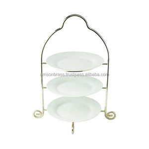 Plateau rond de service à 3 niveaux, de haute qualité, pour cupcakes, desserts, support métallique pour la cuisine, 8 pièces - Product Image 2