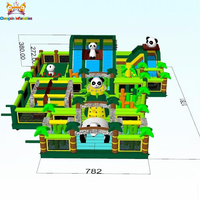 Château gonflable extérieur en PVC, parc de trampolines, aire de jeux, parcours d'obstacles, parc d'aventure à thème, installation facile, capacité 100 personnes