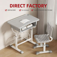 Ensemble de bureau et chaise ergonomiques réglables en hauteur pour étudiants, avec structure métallique durable, pour lycée