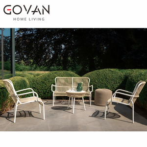 Set di Divani <span class=keywords><strong>da</strong></span> Esterno per Hotel e Villa, in Alluminio con Intreccio in Corda, Divano a 2 Posti - Product Image 4