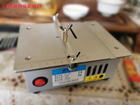 Gergaji meja Mini Desktop rumah tangga 220V, bubut pertukangan DIY, dapat melihat kayu, paduan aluminium, PCB, akrilik
