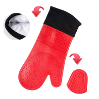 Mitaines de four en silicone résistantes à la chaleur, gants de four avec doublure douce pour la cuisine et la cuisson, gadgets de cuisine antidérapants