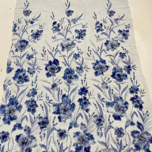 Bán buôn Pháp cao cấp tay-đính cườm ren vải Nigeria Thêu <span class=keywords><strong>3D</strong></span> đính cườm ren vải với sequin lưới - Product Image 1