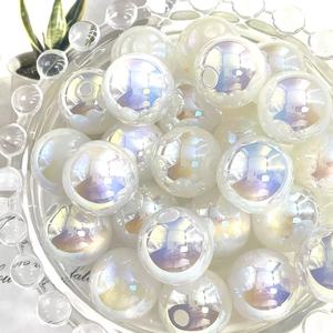ลูกปัดอะคริลิกรูปทรงกลมขนาด 16 มม. สีเขียวมรกตเคลือบ UV สำหรับทำเครื่องประดับ สร้อยข้อมือ DIY อุปกรณ์เสริม - Product Image 2