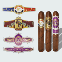 Étiquette de cigare personnalisée, motif imprimé découpé, marque privée, étiquette autocollante de cigare en relief