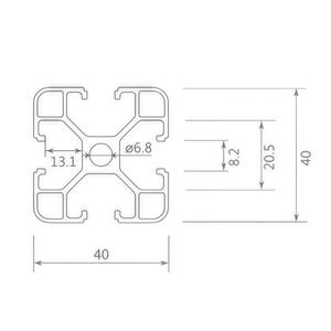 โปรไฟล์เชื่อมต่อแบบกลม ผลิตจากอะลูมิเนียม-แมกนีเซียมอัลลอยด์ รุ่น CS-8-4040L สีดำออกไซด์ สำหรับขายส่ง - Product Image 4