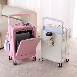 Valise à main personnalisée de 20 pouces ouverture à l'avant bagage en cabine pour ordinateur portable valise de voyage unisexe à large tige de traction sac à roulettes PC 20 pouces - Product Image 2