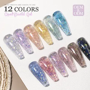 Hızlı uzatma tırnak jeli Glitter renk akrilik hızlı yapı jel lehçe Nail Art vernikler DIY tasarım manikür