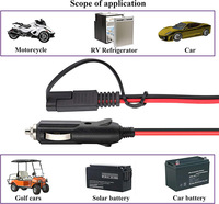 3-Meter-Zigarettenanzünder-zu-SAE-Kabel 16AWG 12V/24V DC-Stromkabel mit 10A Sicherung und EIN/AUS-Schalter für Auto, Wohnmobil, Motorrad, Solar