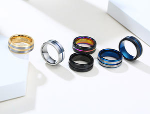 1 пара вольфрамовых свадебных колец золотого цвета для пар влюбленных обещанные ювелирные изделия для жениха свадебные кольца - Product Image 3