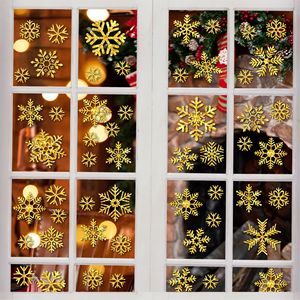 Lot de 6 autocollants décoratifs en PVC pour fenêtre et porte, motif flocon de neige Art Déco, pour Noël, fêtes et Nouvel An - Product Image 2