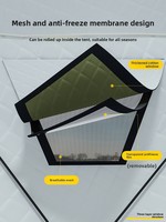 Cabane de pêche sur glace hexagonale, camping en plein air, pêche hivernale, imperméable, 800 mm, poteaux en fibre de verre quatre saisons, tissu Oxford