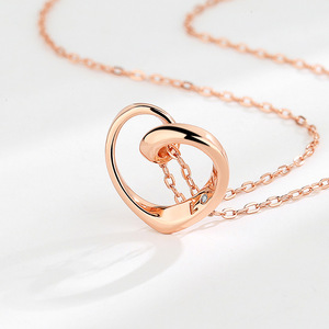 Sud-coréen S925 Sterling Silver Fashion Minimaliste Creux En Forme De Coeur Femme Collier Petit Design Collier Chaîne Chaîne En Argent - Product Image 2