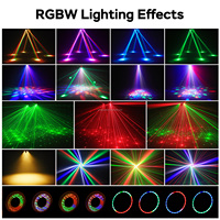 Projecteur LED rotatif 100W à 6 bras avec effets laser et stroboscope, télécommande DMX pour scène, DJ, discothèques, bars et spectacles
