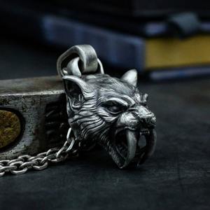 Collier pendentif tigre à dents <span class=keywords><strong>de</strong></span> <span class=keywords><strong>sabre</strong></span> hommes Punk Hip Hop Style gothique rétro <span class=keywords><strong>Animal</strong></span> bijoux Streetwear fête accessoires <span class=keywords><strong>de</strong></span> mode - Product Image 1